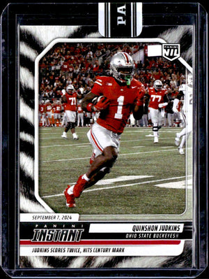 Quinshon Judkins RC 2024 Panini Instant White Tiger Rookie SP 5/5
