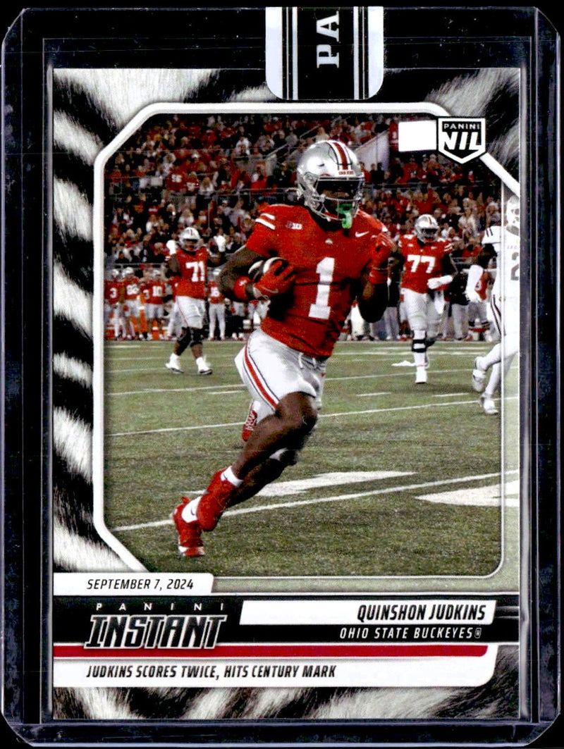 Quinshon Judkins RC 2024 Panini Instant White Tiger Rookie SP 5/5-1