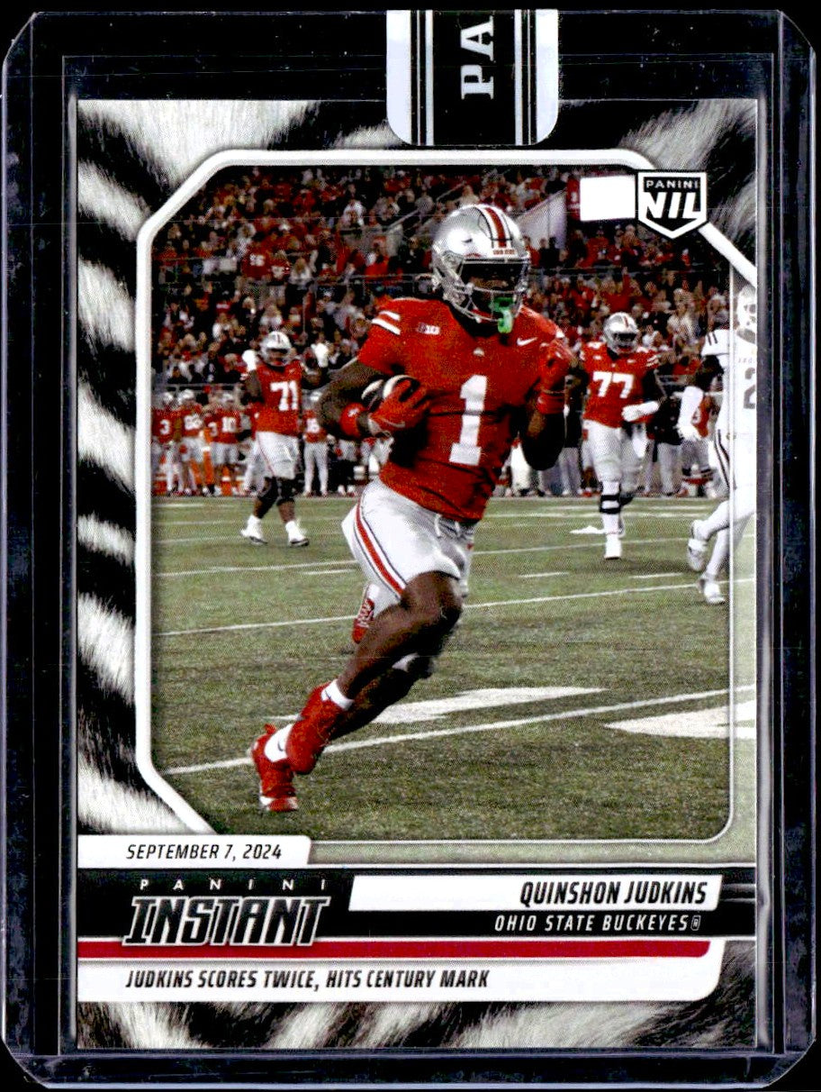 Quinshon Judkins RC 2024 Panini Instant White Tiger Rookie SP 5/5