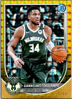 Giannis Antetokounmpo 2025-26 Bowman Chrome Gold Geometric SP 26/50-1