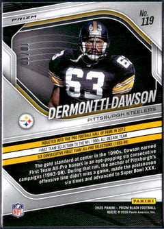 Dermontti Dawson 2025 Panini Prizm Black Gold SP 10/10-2