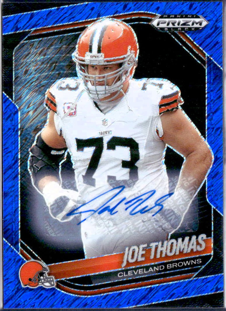 Joe Thomas 2025 Panini Prizm Black Blue Shimmer FOTL Auto SP 9/15