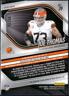 Joe Thomas 2025 Panini Prizm Black Blue Shimmer FOTL Auto SP 9/15-2