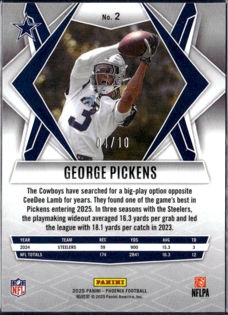 George Pickens 2025 Panini Phoenix Color Burst SP 4/10-2