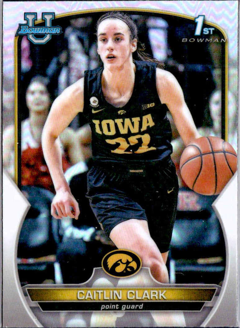 Caitlin Clark RC 2022 1st Bowman U Chrome Refractor Rookie #50-1