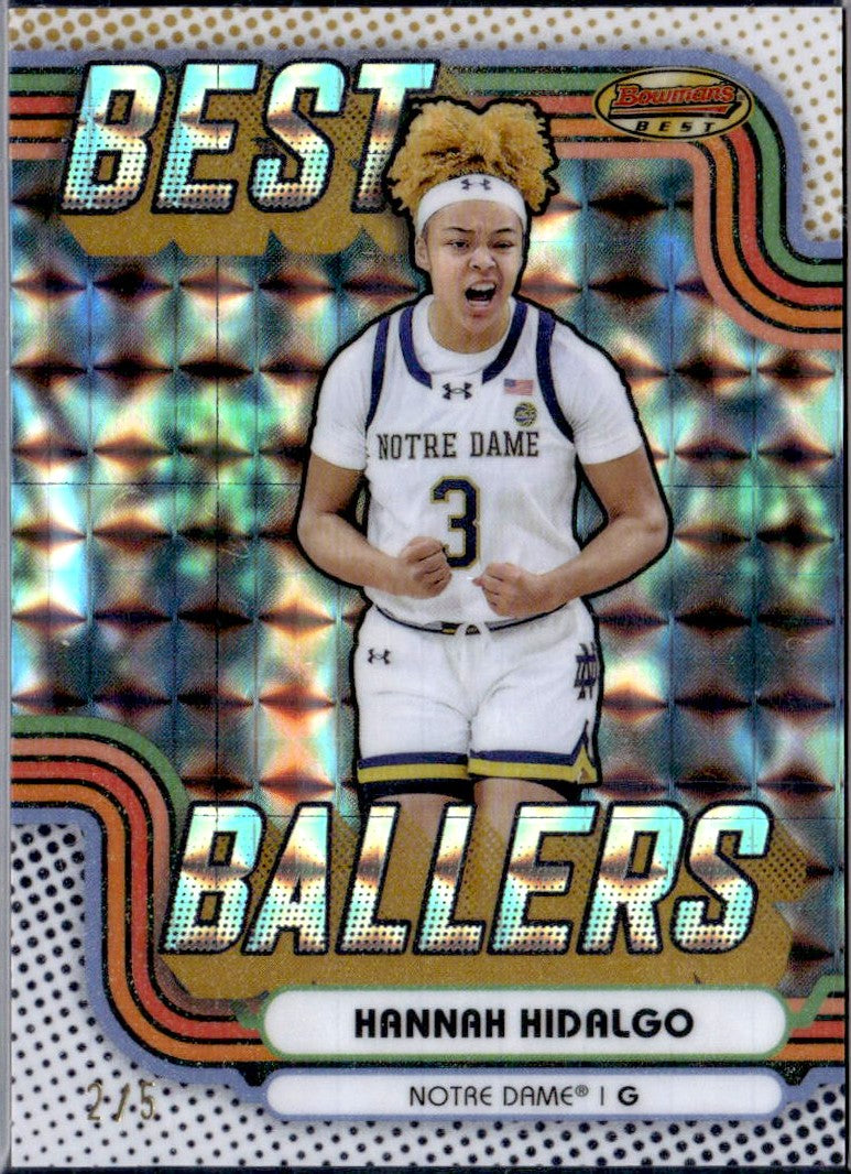 Hannah Hidalgo RC 2024 Bowman U Best White Geometric Best Ballers Rookie SP 2/5
