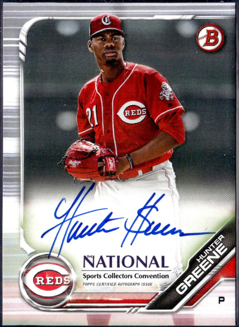 Hunter Greene 2019 Bowman National Prospect Rookie Auto