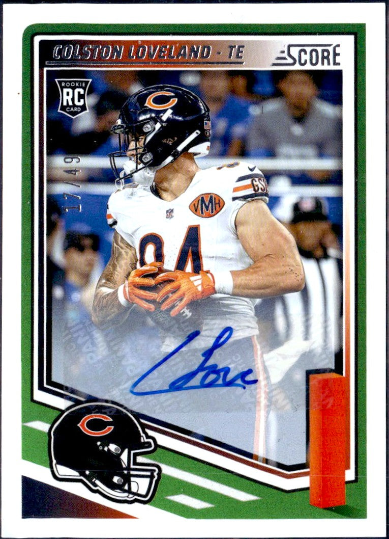 Colston Loveland RC 2025 Panini Score Rookie Auto SP 17/49