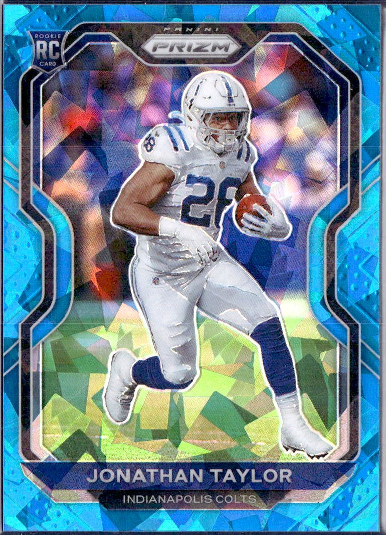 Jonathan Taylor RC 2020 Panini Prizm Blue Ice Rookie SP 45/99-1