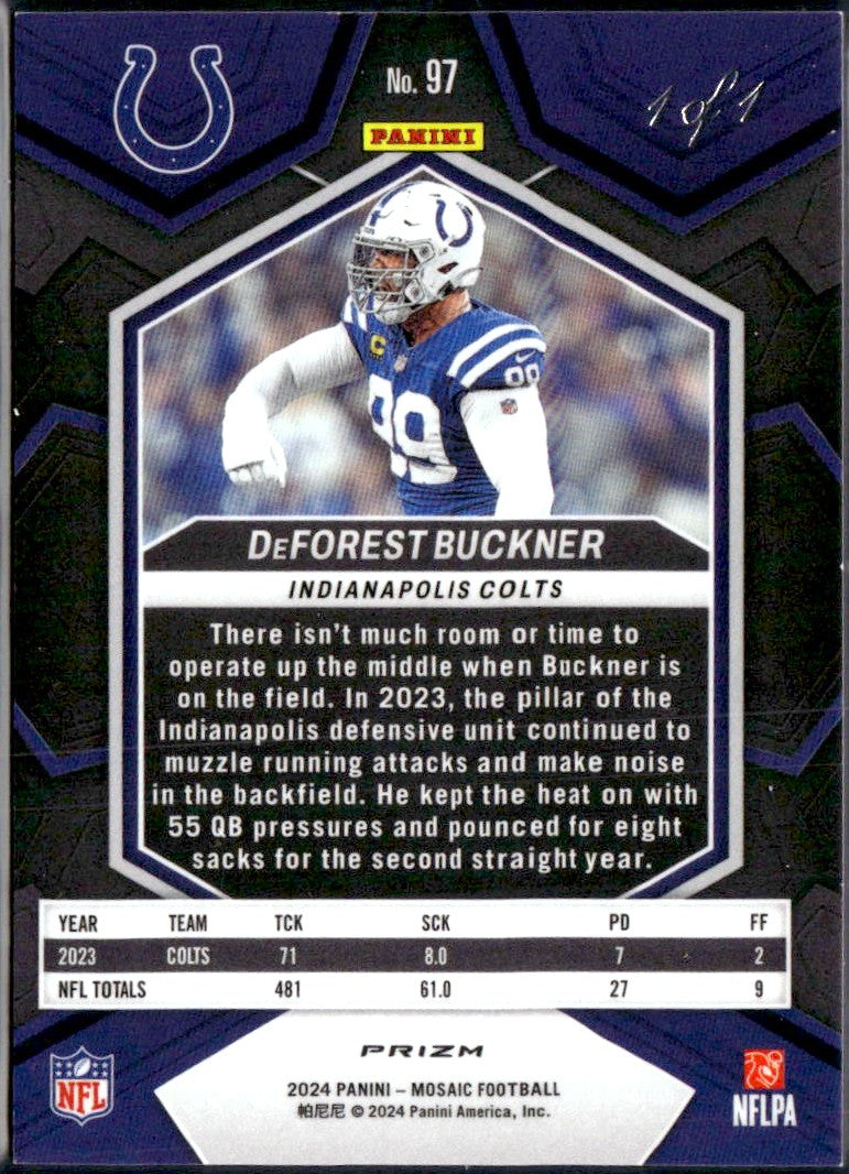 Deforest Buckner 2024 Panini Mosaic Nebula Prizm SP 1/1-2