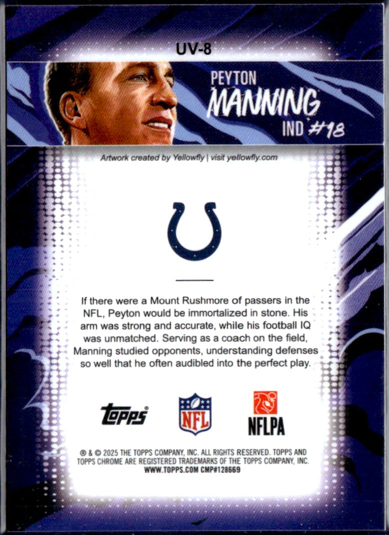 Peyton Manning 2025 Topps Chrome Ultra Violet SSP