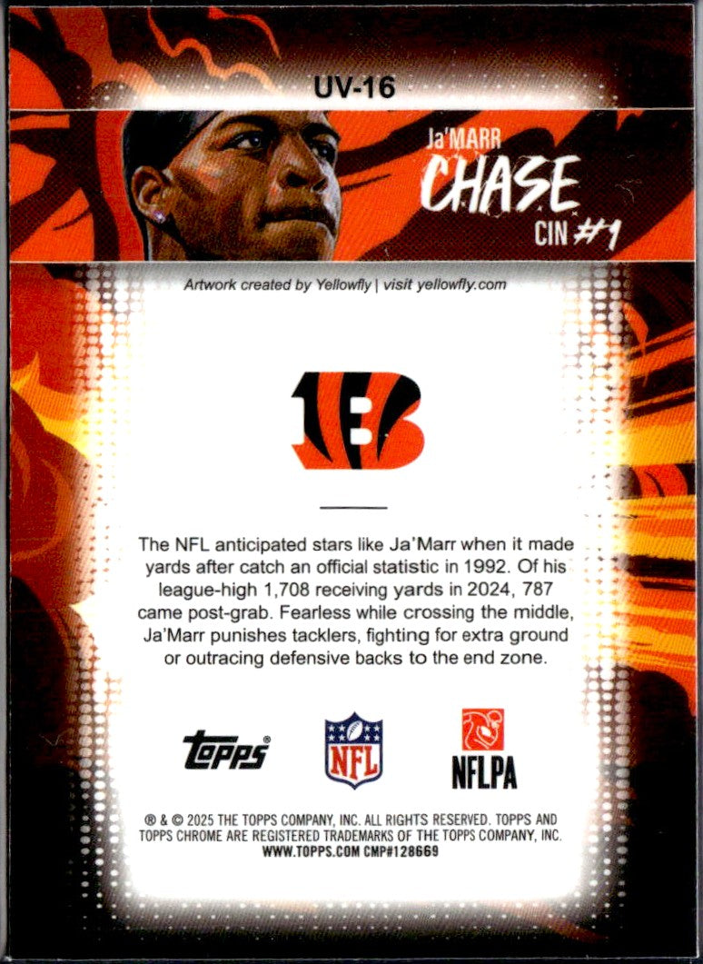 Ja'marr Chase 2025 Topps Chrome Ultra Violet SSP-2