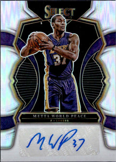 Metta World Peace 2022-23 Panini Select Silver Signatures Auto SP 137/149-1