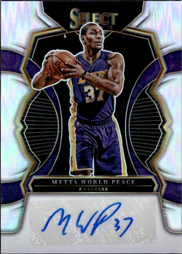 Metta World Peace 2022-23 Panini Select Silver Signatures Auto SP 137/149-1