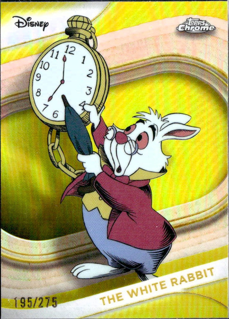 The White Rabbit 2025 Topps Chrome Disney Yellow Refractor SP 195/275