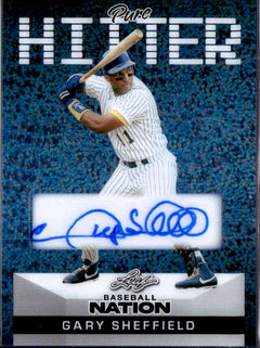 Gary Sheffield 2025 Leaf Baseball Nation Blue Speckle Pure Hitter Auto SP 1/2-1