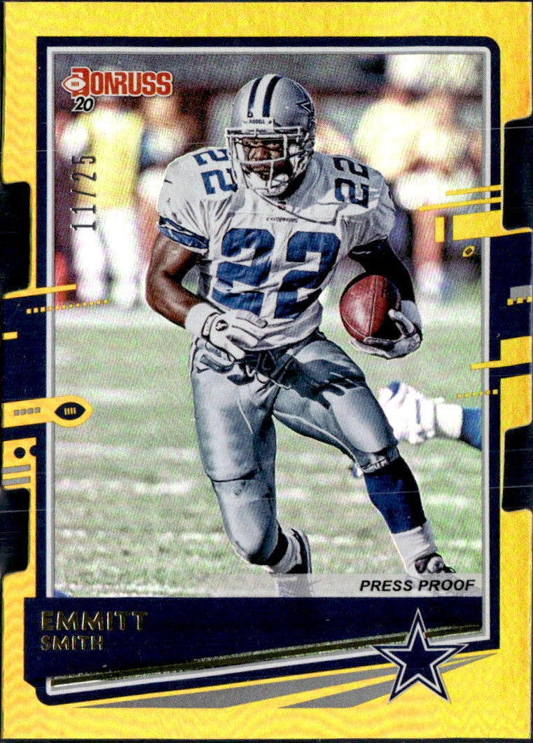 Emmitt Smith 2020 Donruss Gold Die Cut Press Proof SP 11/25-1