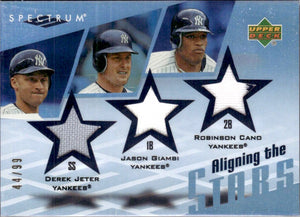 Jeter Giambi Cano 2007 Upper Deck Spectrum Triple Game Used Patch SP 44/99