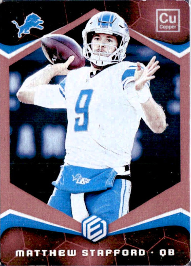 Matthew Stafford 2018 Panini Elements Copper Metal Card SP 10/25-1