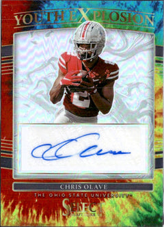 Chris Olave RC 2022 Panini Select Draft Tie Dye Youth Explosion Rookie Auto SP 8/25-1