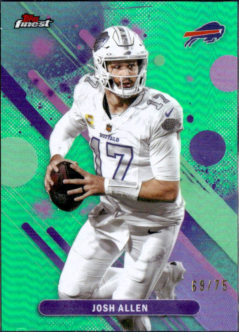 Josh Allen 2025 Topps Finest Green Refractor SP 69/75-1