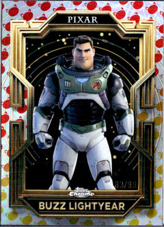 Buzz Lightyear 2025 Topps Pixar Gold Turning Red Refractor SP 83/99-1