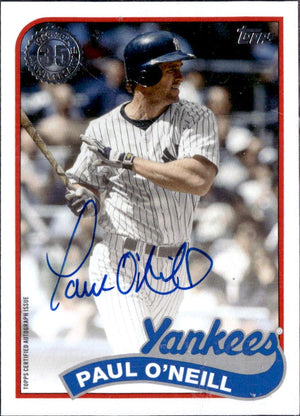 Paul O'Neill 2024 Topps 1989 Throwback On Card Auto