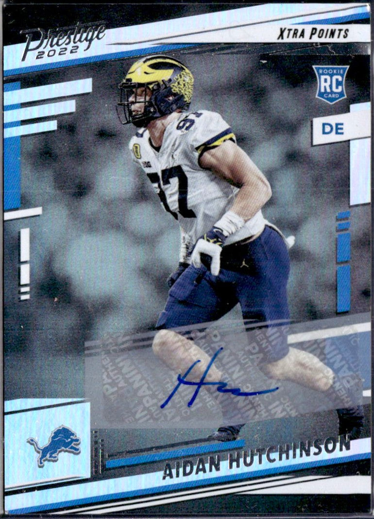 Aidan Hutchinson RC 2022 Panini Prestige Xtra Points Rookie Auto #312-1