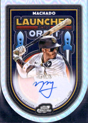 Manny Machado 2025 Topps Cosmic Chrome Launched Into Orbit Auto