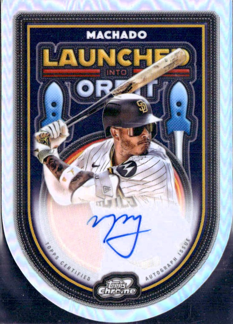 Manny Machado 2025 Topps Cosmic Chrome Launched Into Orbit Auto