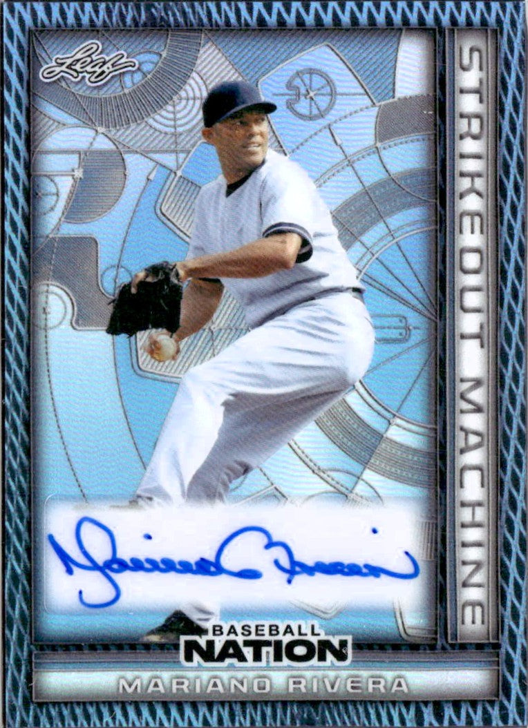 Mariano Rivera 2025 Leaf Baseball Nation Blue Strikeout Machine Auto SP 2/3