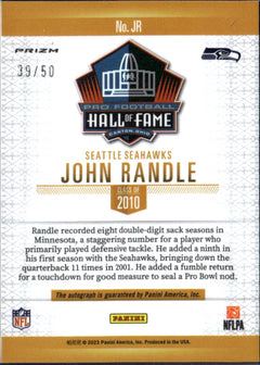 John Randle 2023 Panini Hall Of Fame On Card Auto SP 39/50-2