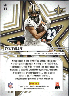 Chris Olave 2025 Panini Rookies & Stars Gold Auto SP 1/10-2