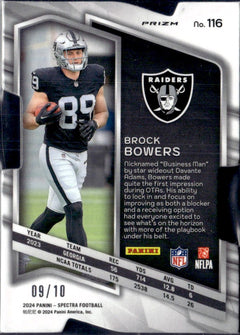 Brock Bowers RC 2024 Panini Spectra Universal Die Cut Prizm Rookie SP 9/10-2