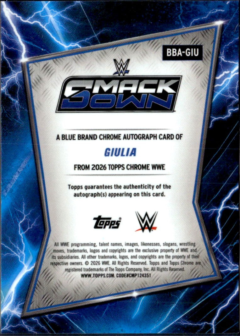 Giulia 2026 Topps Chrome WWE Geometric Blue Brand Auto-2