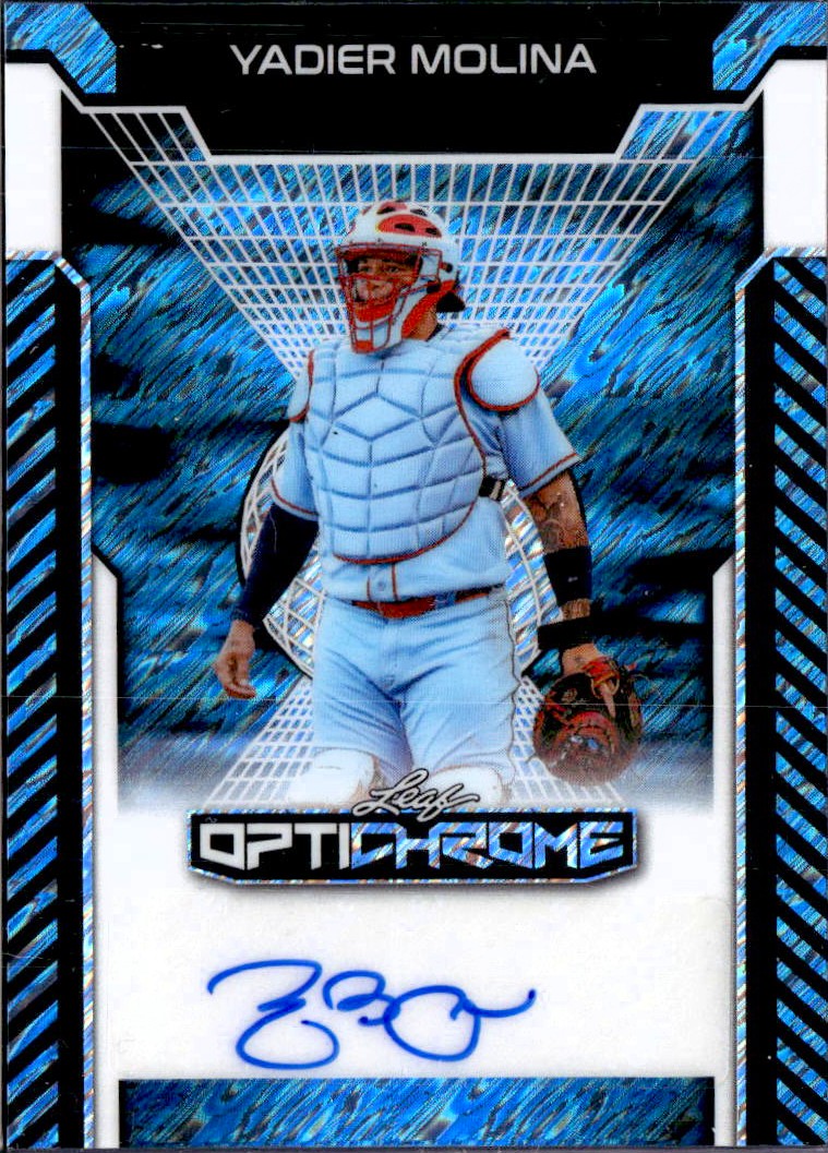 Yadier Molina 2025 Leaf Optichrome Blue Shimmer Auto SP 1/1-1