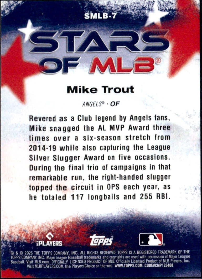 Mike Trout 2026 Topps Red Foil Stars Of MLB SP 4/5-2