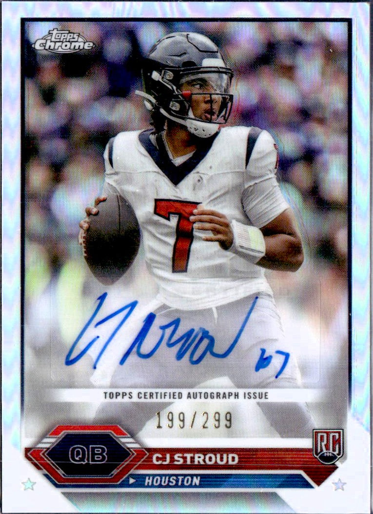 Cj Stroud RC 2023 Topps Chrome Refractor Rookie Auto SP 199/299-1