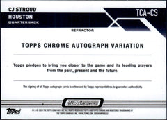 Cj Stroud RC 2023 Topps Chrome Refractor Rookie Auto SP 199/299-2
