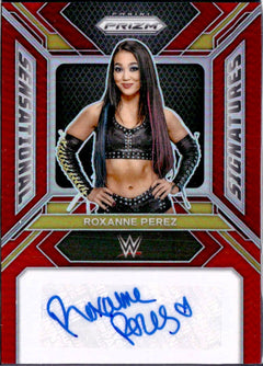 Roxanne Perez 2024 Panini Prizm WWE Red Sensational Auto SP 56/99-1