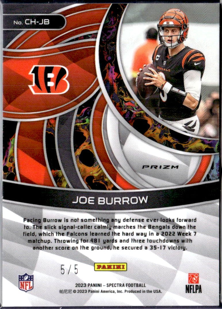 Joe Burrow 2023 Panini Spectra Psychadelic Chromatic SP 5/5-2