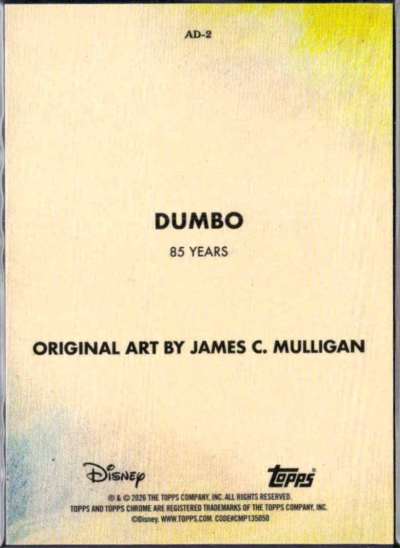 Dumbo 2026 Topps Chrome Disney Art Of Disney SSP-2
