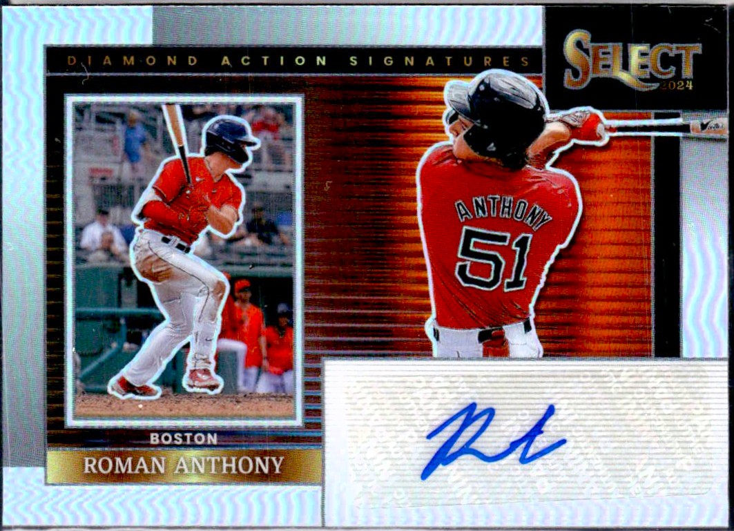 Roman Anthony RC 2024 Panini Select Diamond Action Rookie Auto-1