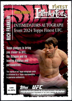 Rich Franklin 2024 Topps Finest UFC Red Intimidators Auto SP 5/10-2