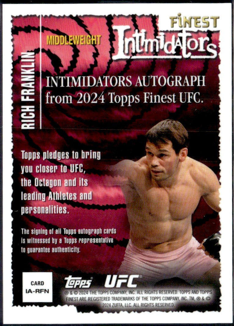 Rich Franklin 2024 Topps Finest UFC Red Intimidators Auto SP 5/10-2