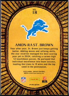 Amon-Ra St Brown 2025 Panini Mosaic Micro Mosaic SSP #18-2