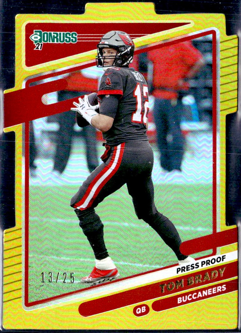 Tom Brady 2021 Donruss Gold Die Cut Press Proof SP 13/25-1