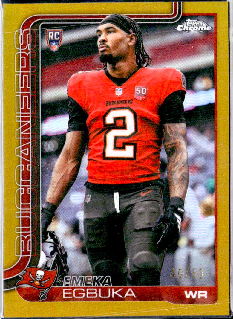Emeka Egbuka RC 2025 Topps Chrome Variation Gold Refractor Rookie SP 40/50-1