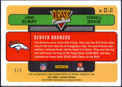 John Elway Terrell Davis 2021 Panini Classics Blue Combos Auto SP 2/2-2
