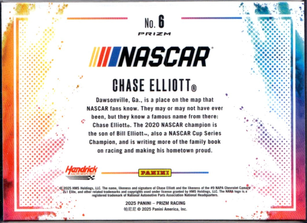Chase Elliott 2025 Panini Prizm NASCAR Color Blast SSP #6-2
